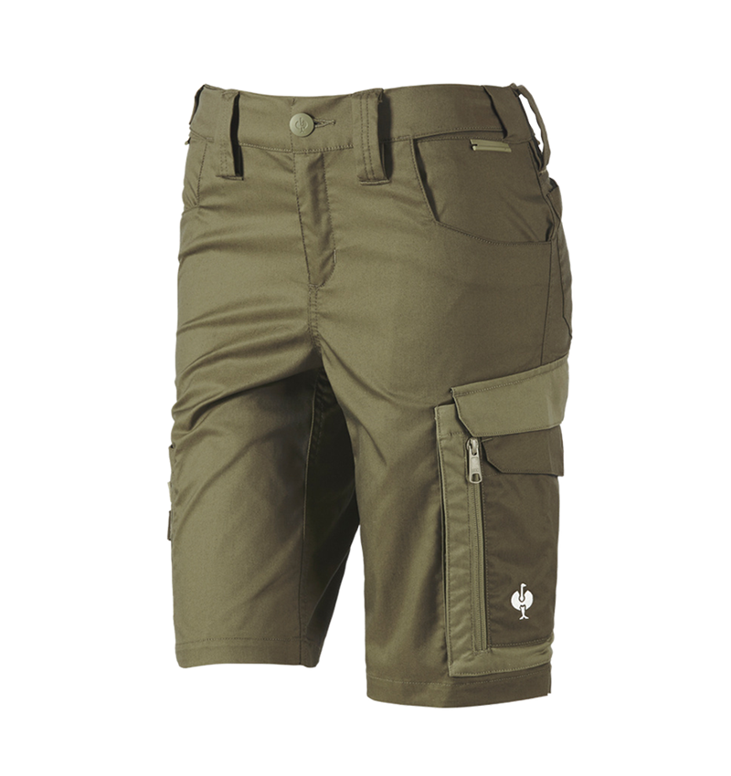 Pantalons de travail: Short e.s.concrete light, femmes + vert boue/vert stipa 2