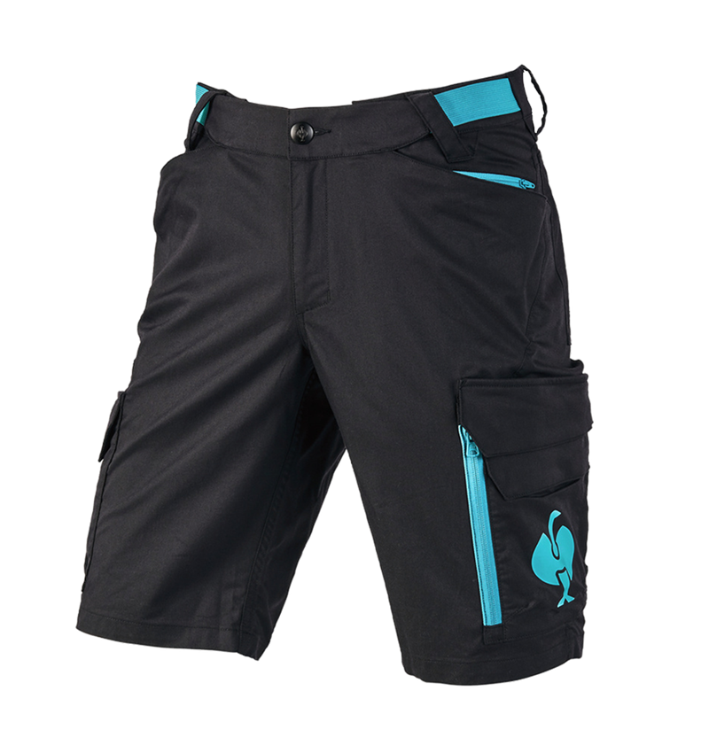 Pantalons de travail: Short e.s.trail + noir/lapis turquoise 2
