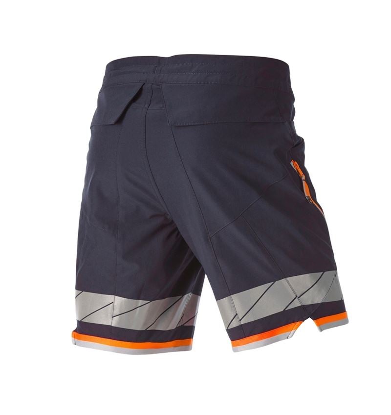 Pantalons de travail: Short fonctionnel réfléchissant e.s.ambition + bleu foncé/orange fluo 8