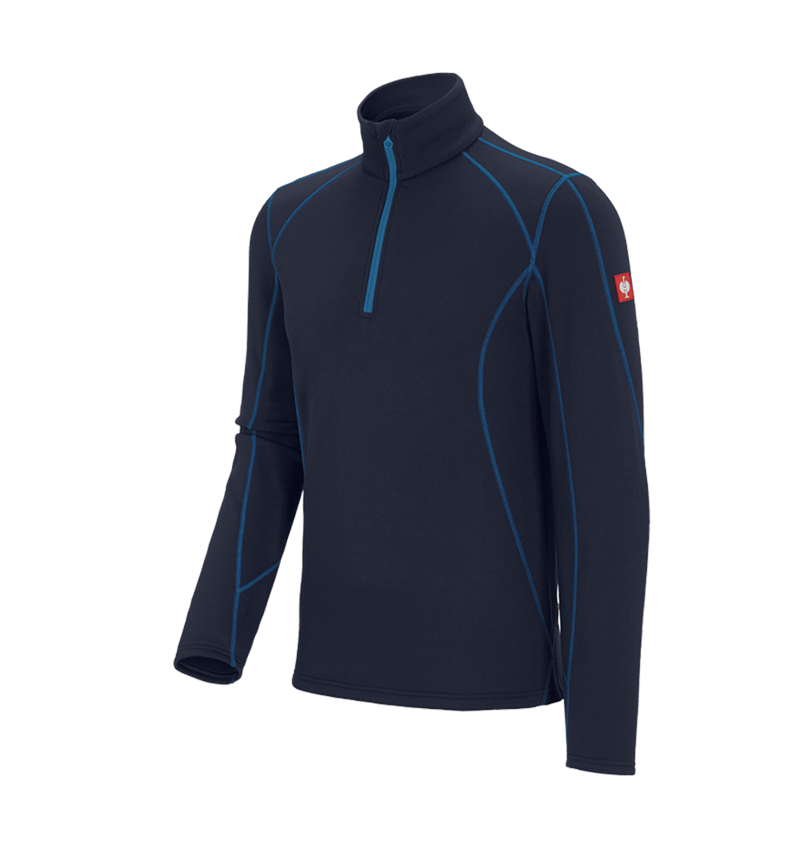 Shirts & Co.: Funkt.-Troyer thermo stretch e.s.motion 2020 + dunkelblau/atoll 2