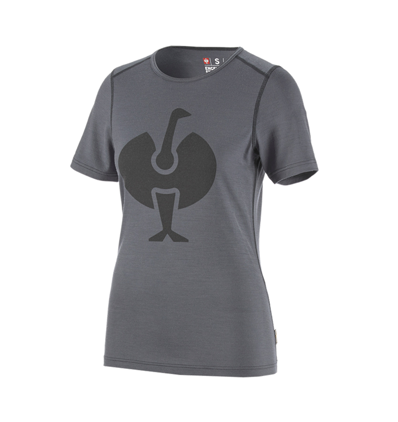 Vêtements thermiques: e.s. T-Shirt Merino, femmes + ciment/graphite 2