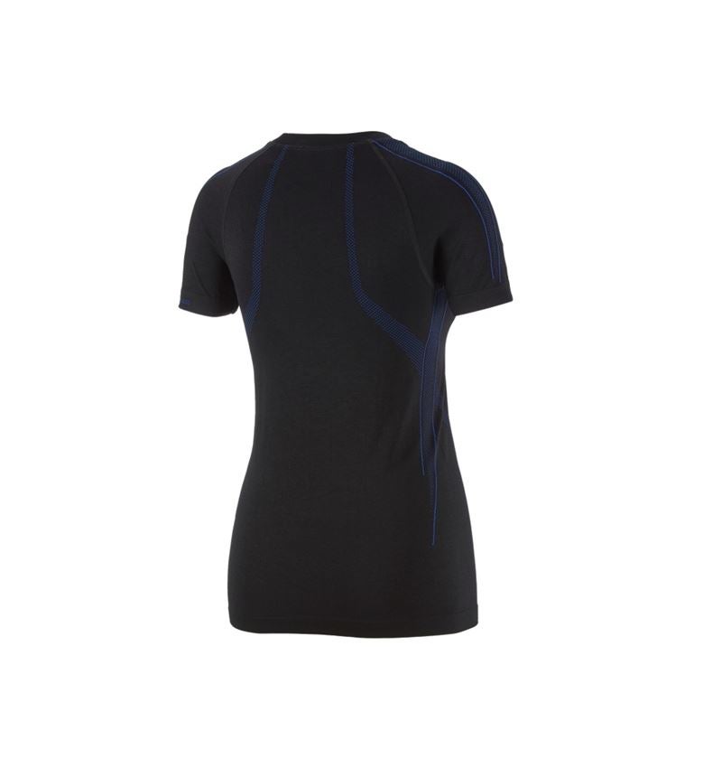 Froid: e.s. T-Shirt fonctionnel uniforme-warm, femmes + noir/bleu gentiane 3