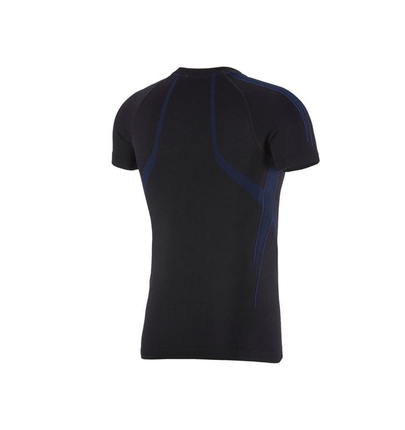 Kälte: e.s. Funktions-T-Shirt seamless - warm + schwarz/enzianblau 2