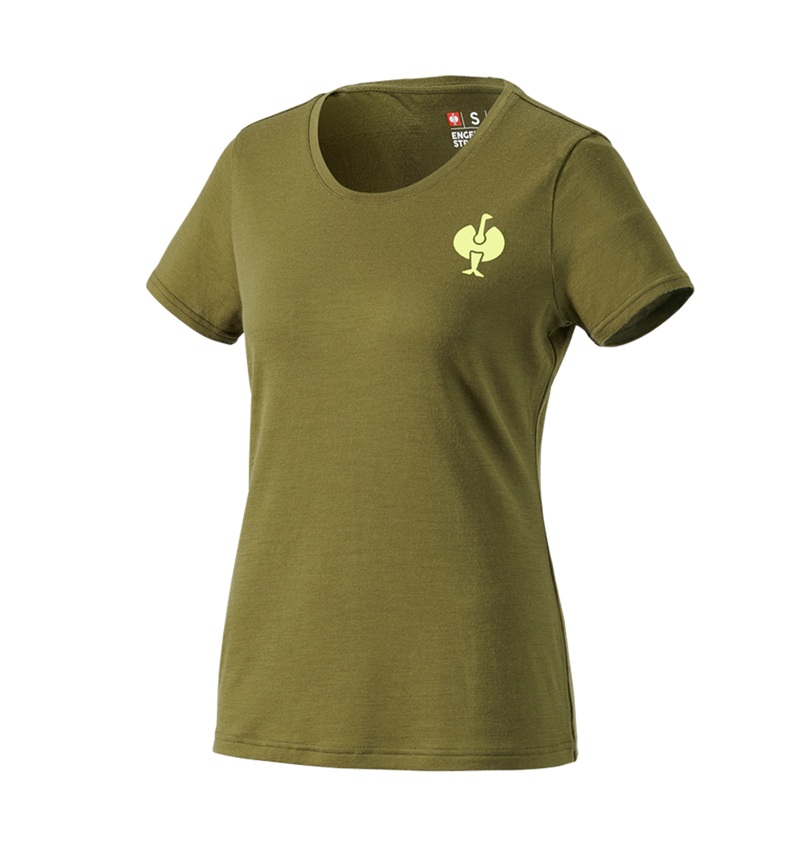 Vêtements: T-Shirt Merino e.s.trail, femmes + vert genévrier/vert citron 4