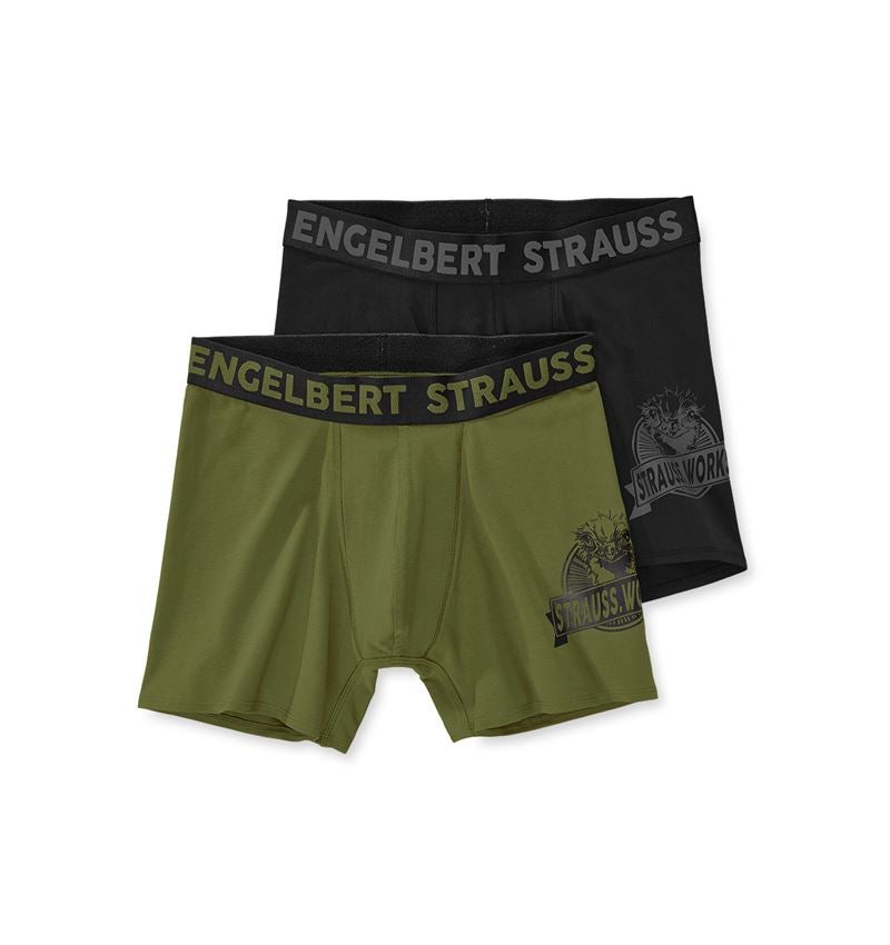 Bekleidung: Longleg Pants e.s.iconic, 2er Pack + berggrün+schwarz