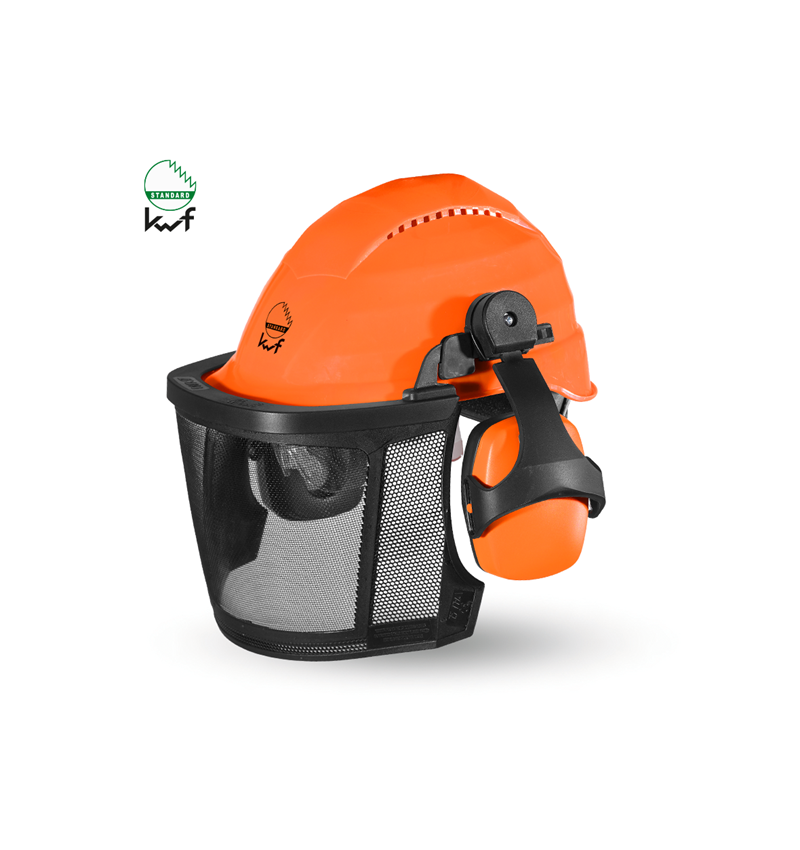 Vêtements sylviculture /anti coupures: Comb. de casque de protection de forestier Prof. + orange