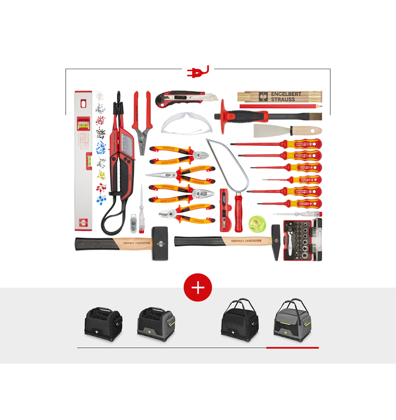 Système STRAUSSbox: Set d'outils électrique avec sacoche STRAUSSbox + gris basalte/jaune acide