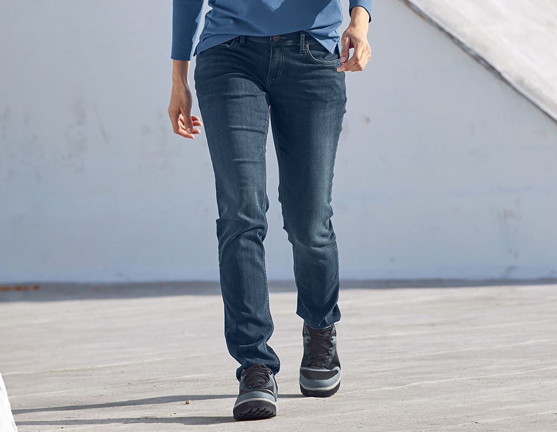 Pantalons de travail: e.s. Jeans stretch à 5 poches, femmes + mediumwashed