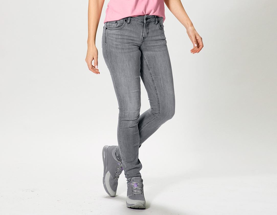 Pantalons de travail: e.s. Jeans stretch à 5 poches, femmes + graphitewashed