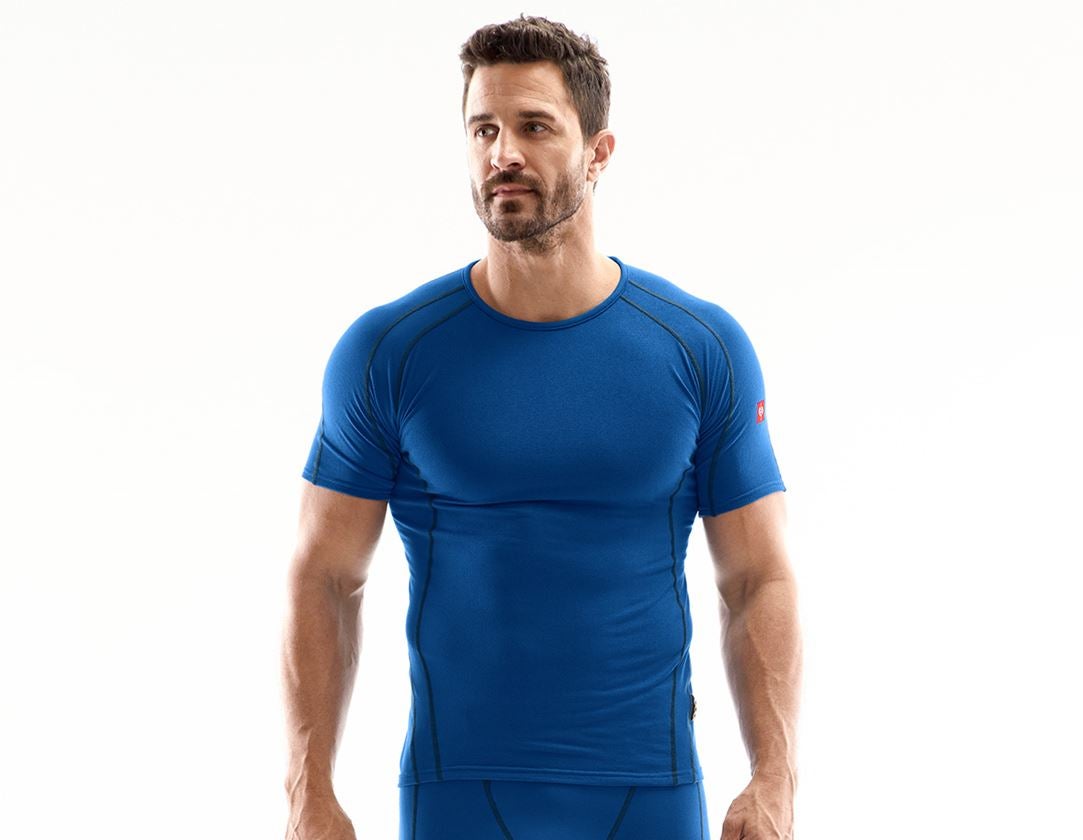 Froid: e.s. Fonction-T-Shirt clima-pro - warm, hommes + bleu gentiane