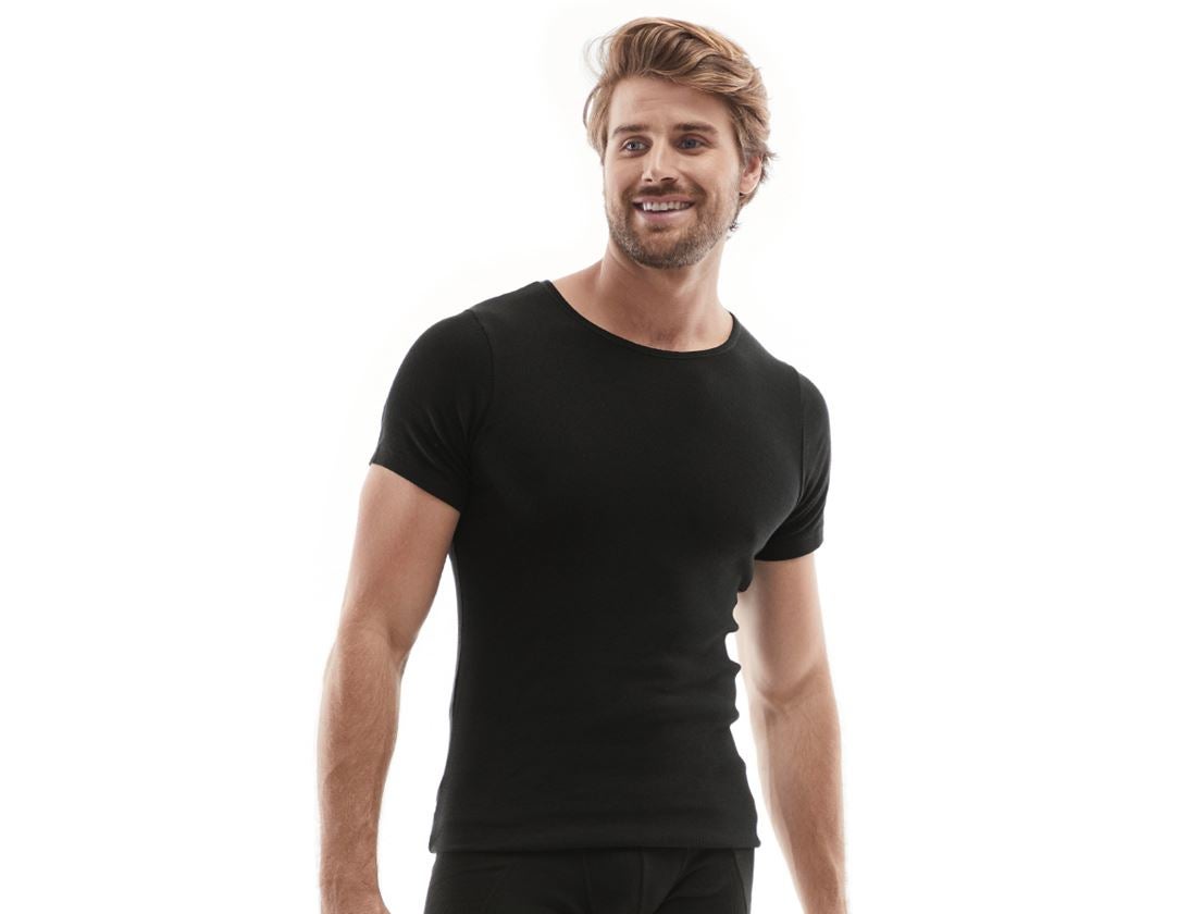 Sous-vêtements | Vêtements thermiques: e.s. Cotton rib t-shirt + noir