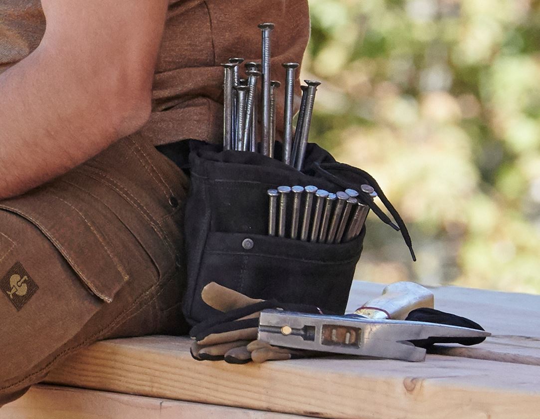 Sacoches à outils: Poche à clous en cuir e.s.vintage + noir