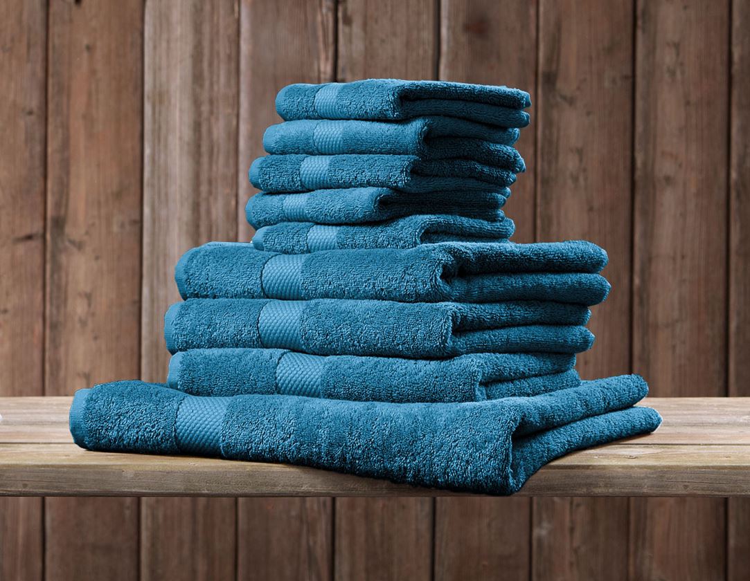 Chiffons: Serviettes de bain en éponge Premium + turquoise
