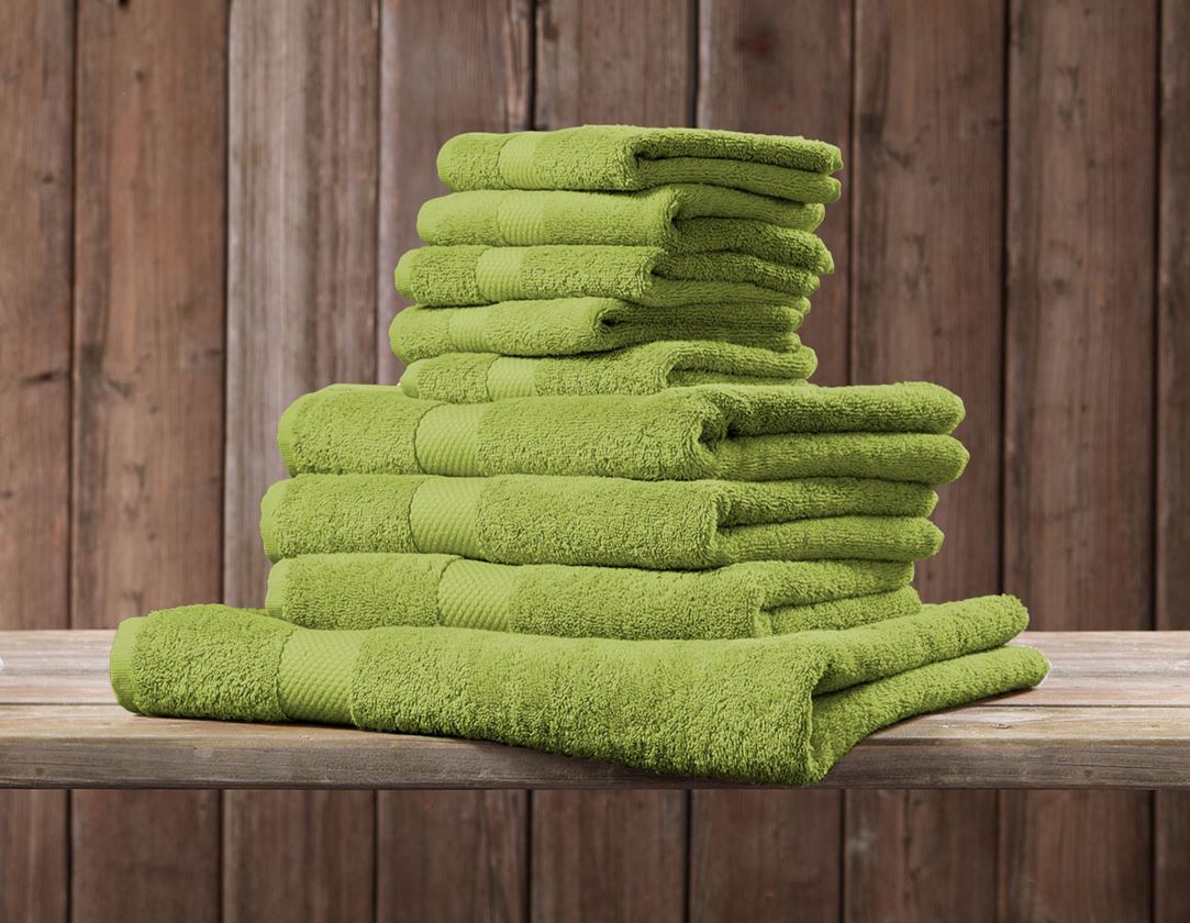 Chiffons: Serviettes de bain en éponge Premium + vert mai