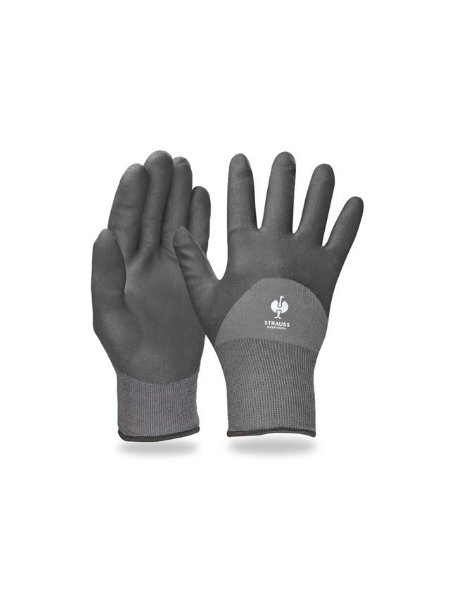 Beschichtet: e.s. Nitril-Handschuhe evertouch winter + schwarz/grau