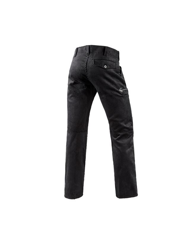 Pantalons de travail: e.s. Pantalon corp. vel. côtelé, s.pattes d‘élép. + noir 2