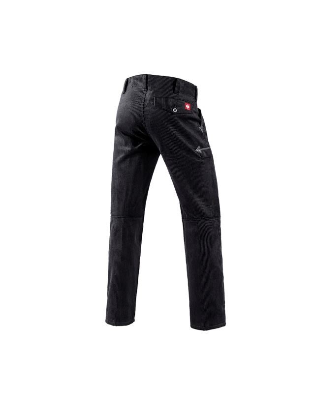 Pantalons de travail: Pant.corp.en velours côtelé e.s. s.pattes d’élépha + noir 2