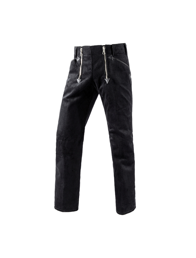 Pantalons de travail: Pant.corp.en velours côtelé e.s. s.pattes d’élépha + noir 1