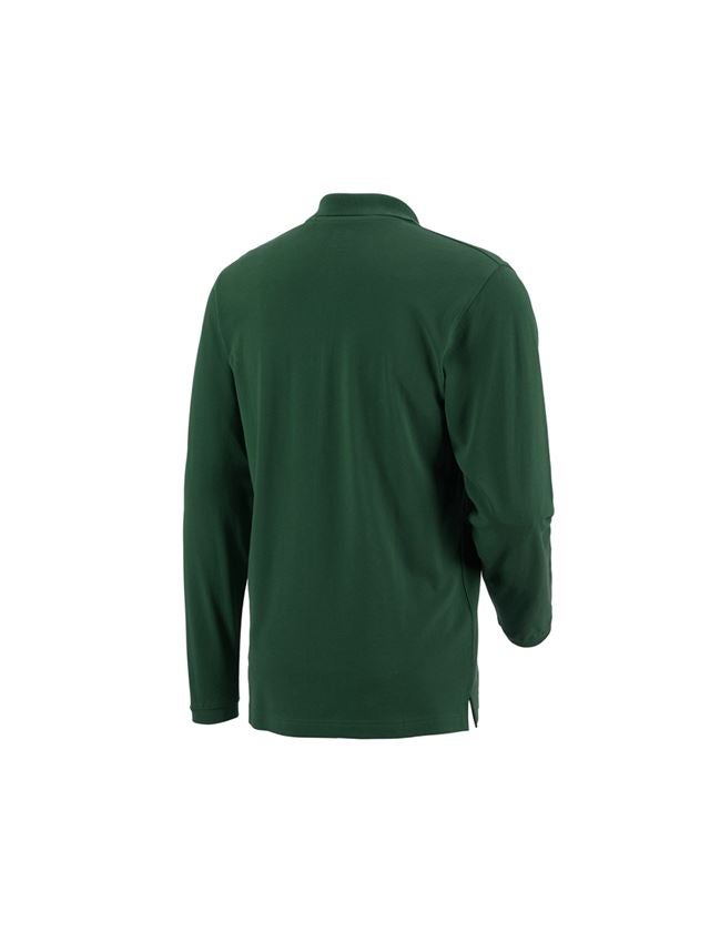 Shirts & Co.: e.s. Longsleeve-Polo cotton Pocket + grün 1