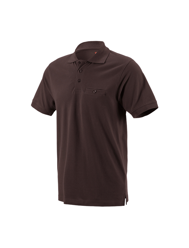 Shirts & Co.: e.s. Polo-Shirt cotton Pocket + braun