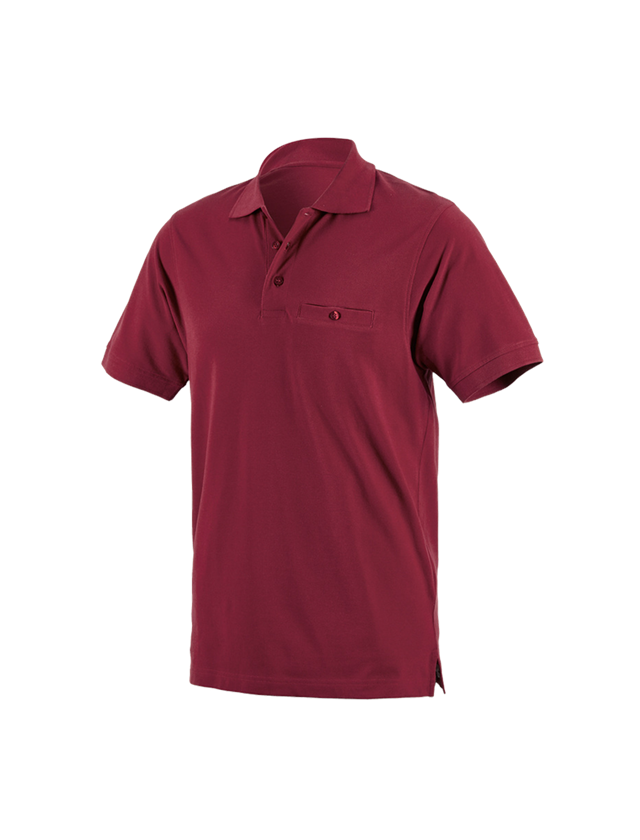 Shirts & Co.: e.s. Polo-Shirt cotton Pocket + bordeaux