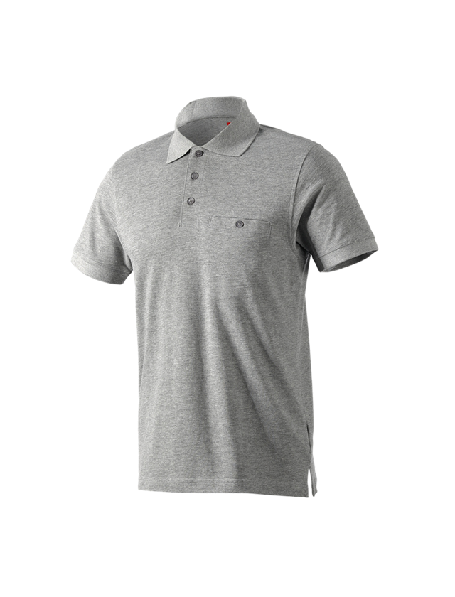 Shirts & Co.: e.s. Polo-Shirt cotton Pocket + graumeliert