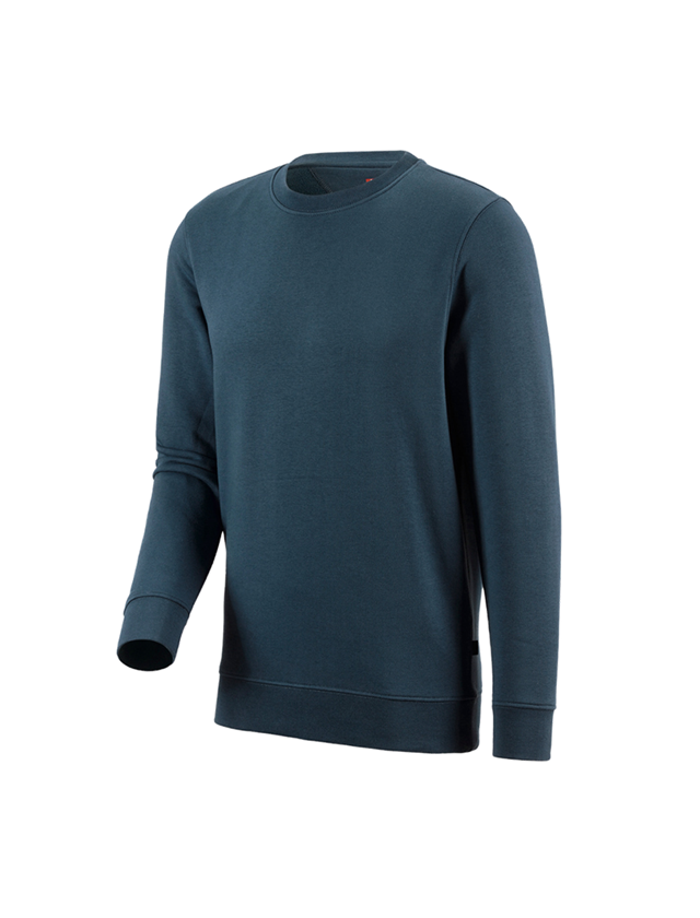 Hauts: e.s. Sweatshirt poly cotton + bleu marin