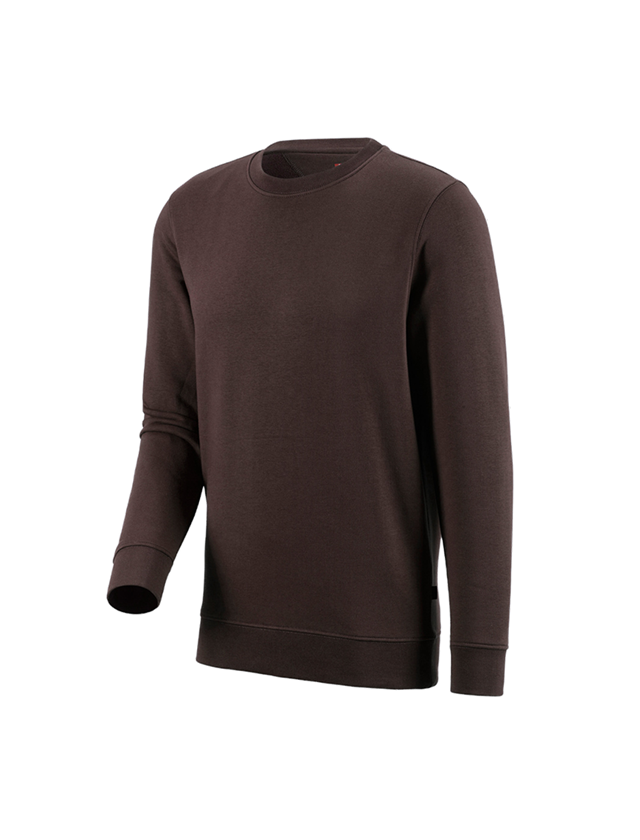 Hauts: e.s. Sweatshirt poly cotton + brun