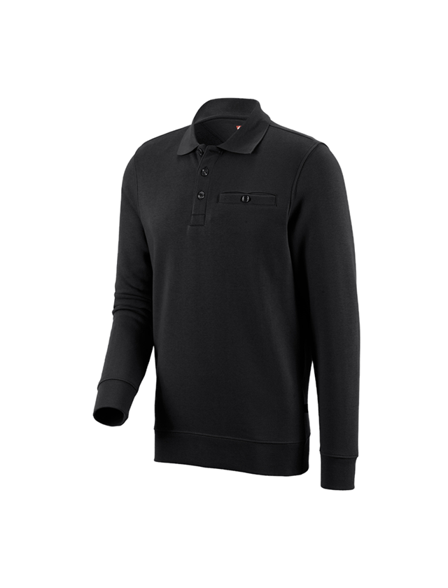 Shirts & Co.: e.s. Sweatshirt poly cotton Pocket + schwarz 1