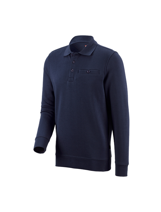 Hauts: e.s. Sweatshirt poly cotton Pocket + bleu foncé