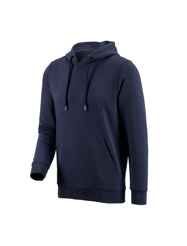 Menuisiers: e.s. Sweatshirt à capuche poly cotton + bleu foncé