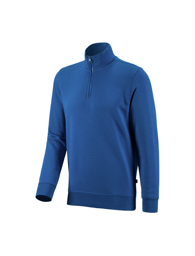 Menuisiers: e.s. Sweatshirt ZIP poly cotton + bleu gentiane