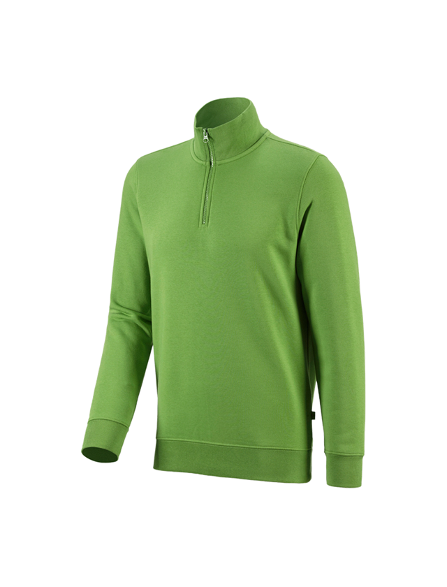 Menuisiers: e.s. Sweatshirt ZIP poly cotton + vert d'eau