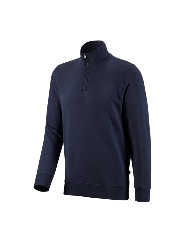 Themen: e.s. ZIP-Sweatshirt poly cotton + dunkelblau