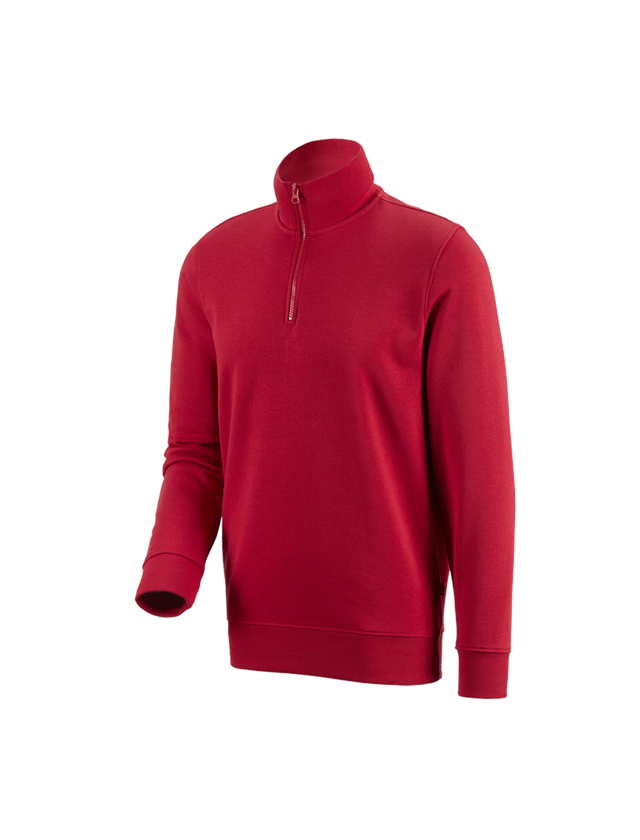 Installateurs / Plombier: e.s. Sweatshirt ZIP poly cotton + rouge
