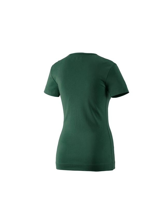 Shirts & Co.: e.s. T-Shirt cotton V-Neck, Damen + grün 3