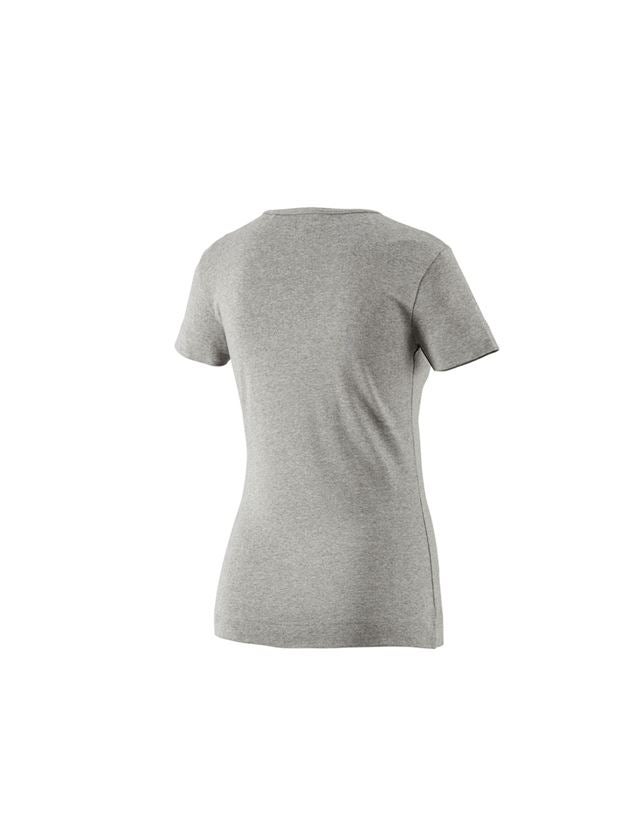 Horti-/ Sylvi-/ Agriculture: e.s. T-shirt cotton V-Neck, femmes + gris mélange 1