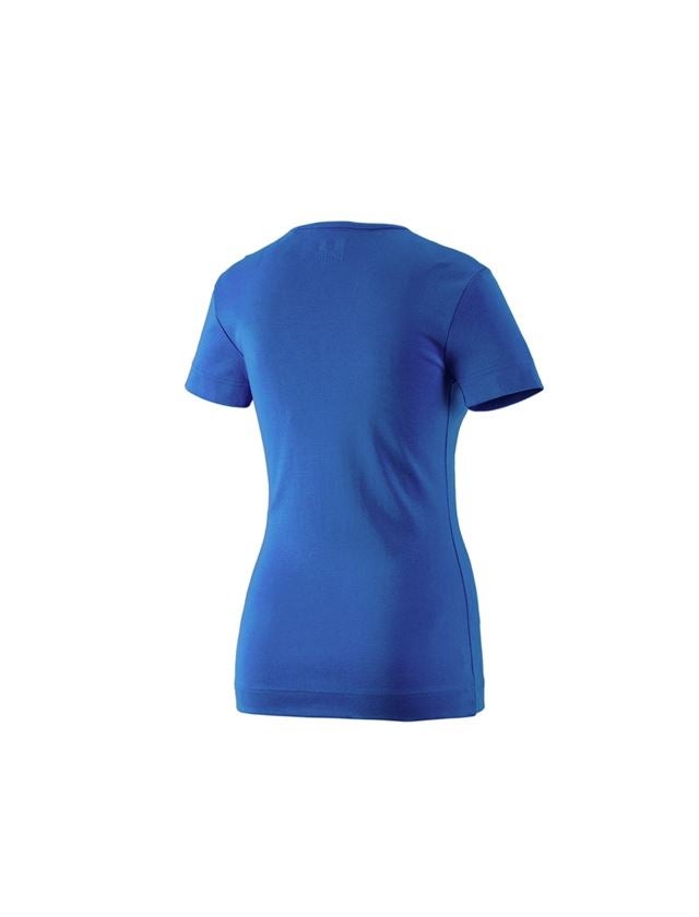 Hauts: e.s. T-shirt cotton V-Neck, femmes + bleu gentiane 1