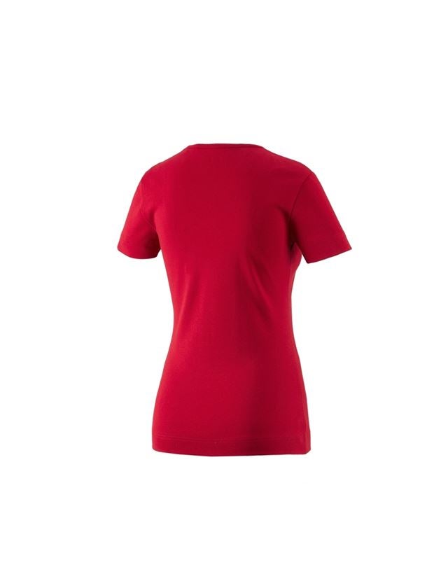Installateurs / Plombier: e.s. T-shirt cotton V-Neck, femmes + rouge vif 1