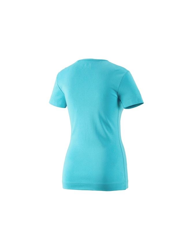 Installateurs / Plombier: e.s. T-shirt cotton V-Neck, femmes + bleu capri 3