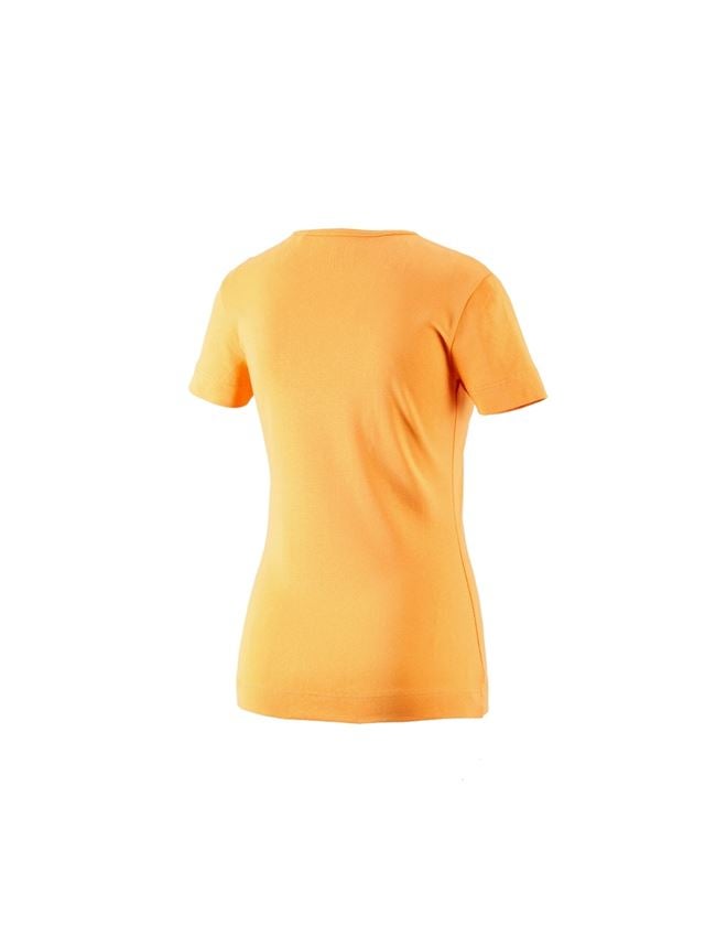 Hauts: e.s. T-shirt cotton V-Neck, femmes + orange clair 1