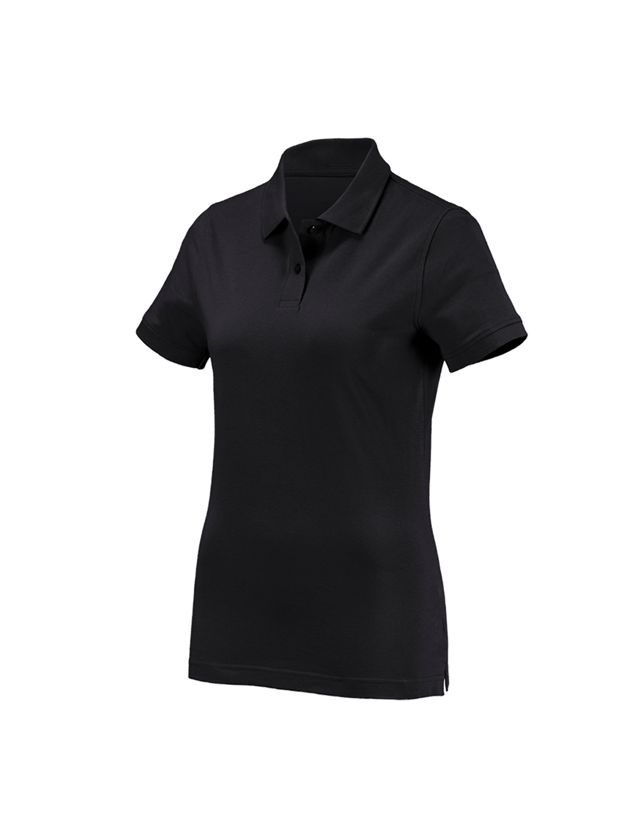 Shirts & Co.: e.s. Polo-Shirt cotton, Damen + schwarz