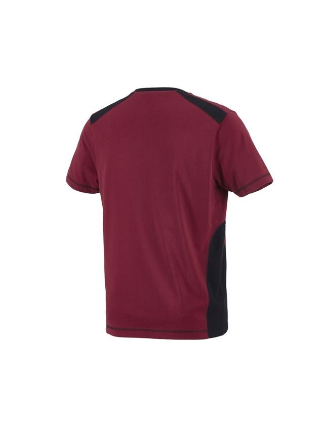 Shirts & Co.: T-Shirt cotton e.s.active + bordeaux/schwarz 1