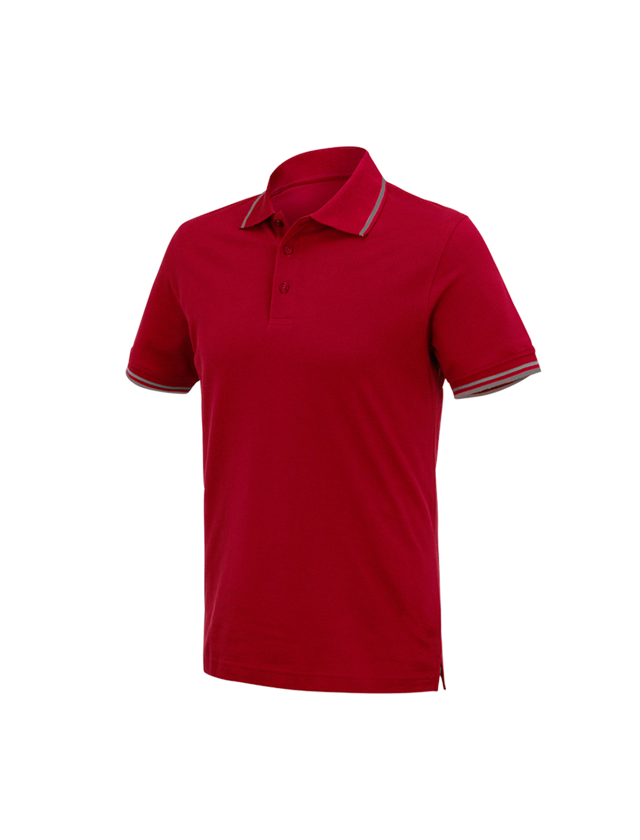 Themen: e.s. Polo-Shirt cotton Deluxe Colour + feuerrot/aluminium