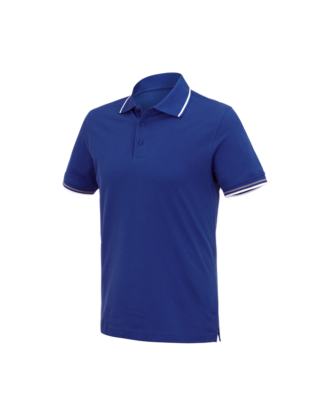 Shirts & Co.: e.s. Polo-Shirt cotton Deluxe Colour + kornblau/aluminium