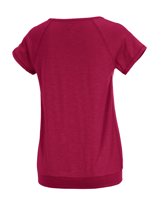 Hauts: e.s. T-shirt cotton slub, femmes + magenta 1
