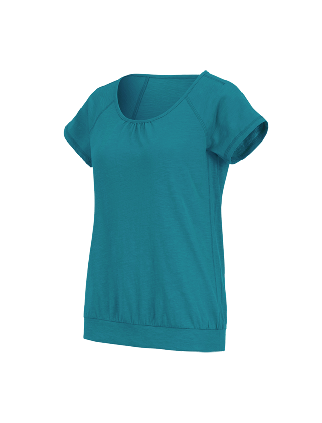 Hauts: e.s. T-shirt cotton slub, femmes + océan