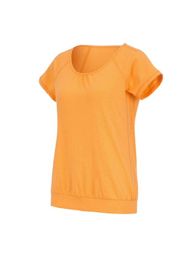 Hauts: e.s. T-shirt cotton slub, femmes + orange clair