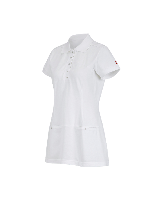 Shirts & Co.: Piquékleid e.s.avida + weiß