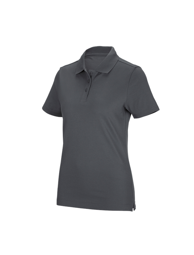 Shirts & Co.: e.s. Funktions Polo-Shirt poly cotton, Damen + anthrazit
